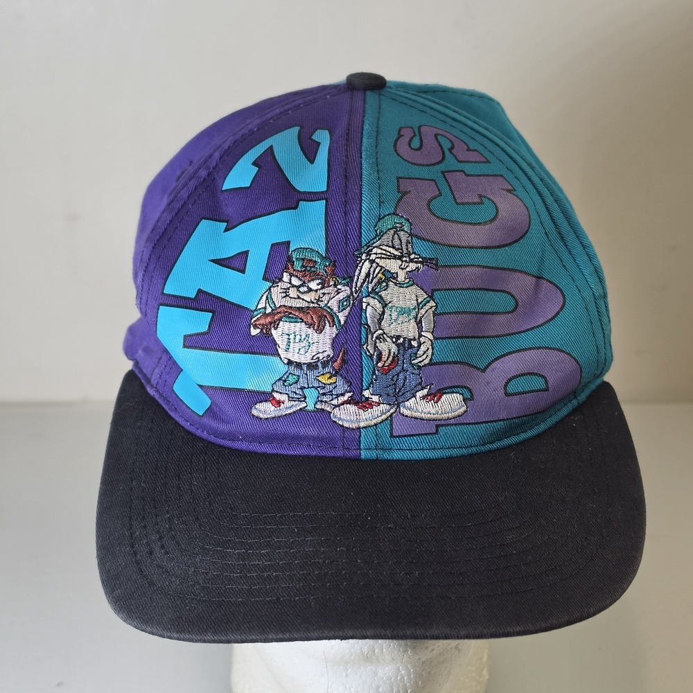Vintage Looney Tunes Taz Bugs 90s Maui Hawaii Hip Hop Adjustable Snapback Hat